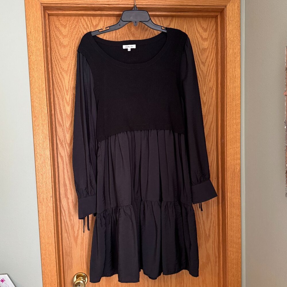 Another Love TOULOUSE DRESS BLACK MIX MEDIA Size Large